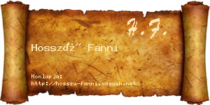 Hosszú Fanni névjegykártya