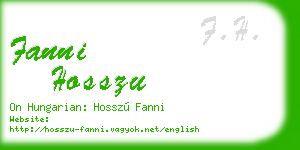 fanni hosszu business card